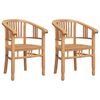 vidaXL Chaise 2 pcs Marron 63 x 58 x 89 cm Bois de teck massif