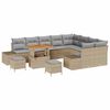 vidaXL Ensemble de canap&eacute; de jardin 12 pc Beige polyrotin