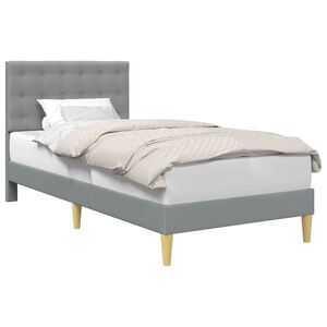 vidaXL Cadre de lit avec t&ecirc;te de lit Gris clair 90 x 200 cm Tissu