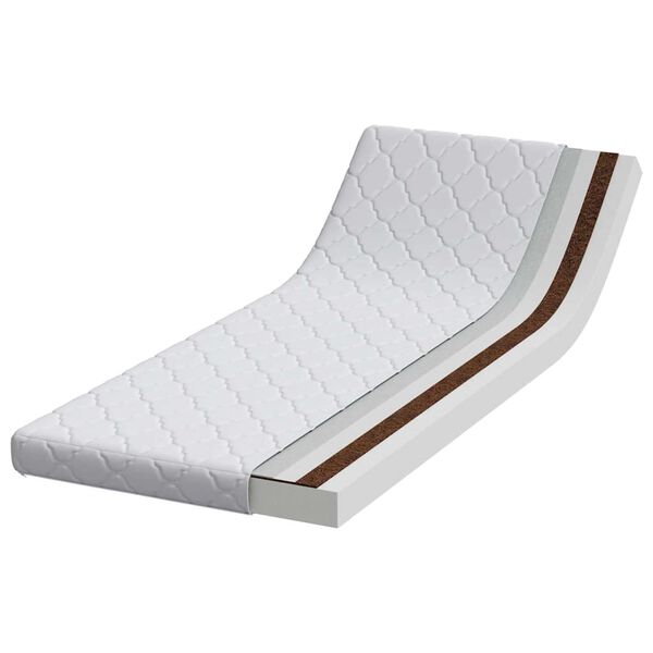 vidaXL Matelas Blanc 80 x 200 cm Tissu jacquard