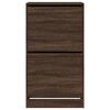 vidaXL Armoire &agrave; chaussures 2 tiroirs rabattables ch&ecirc;ne marron