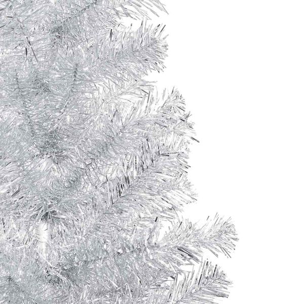 vidaXL Arbre de No&euml;l artificiel pr&eacute;-&eacute;clair&eacute;/boules argent&eacute; 210 cm PET