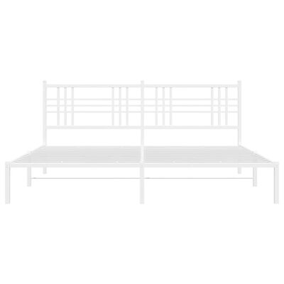 vidaXL Cadre de lit métal sans matelas et tête de lit blanc 193x203 cm