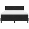 vidaXL Lit &agrave; ressort LED avec matelas Noir 140 x 200 cm Velours