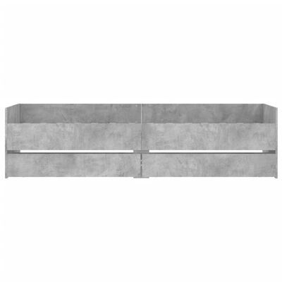 vidaXL Cadre de lit avec tiroirs sans matelas gris béton 90x200 cm