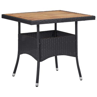 vidaXL Ensemble à manger de jardin 5 pcs Résine tressée et acacia Noir