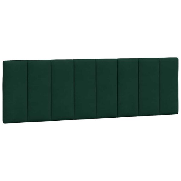 vidaXL Coussin de t&ecirc;te de lit Hanko vert fonc&eacute; 160 cm velours