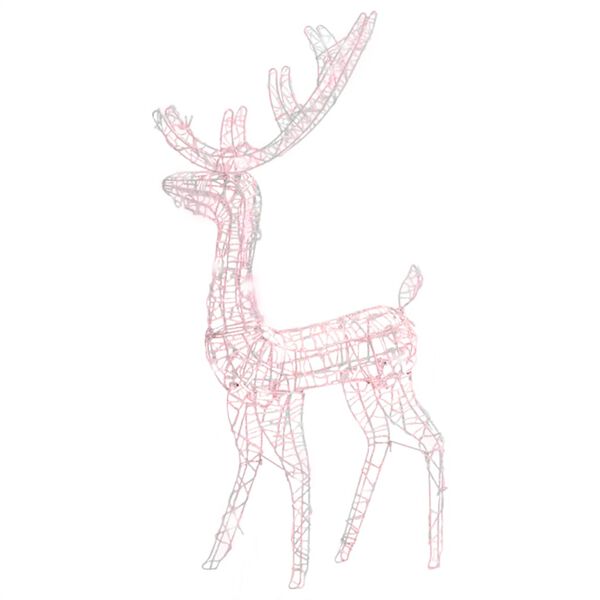Renne de d&eacute;coration de No&euml;l Acrylique 140 LED blanc chaud 120 cm