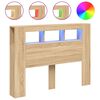 vidaXL T&ecirc;te de lit &agrave; LED ch&ecirc;ne sonoma 140x18,5x103,5cm bois ing&eacute;nierie