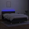 vidaXL Sommier &agrave; lattes de lit avec matelas LED Noir 140x200 cm Tissu