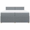 vidaXL Sommier &agrave; lattes de lit avec matelas Gris clair 200x200cm Tissu