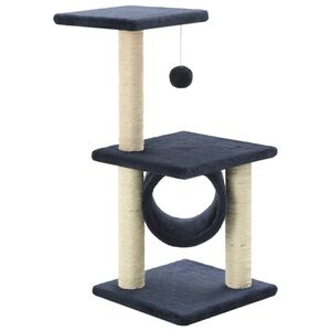 vidaXL Arbre &agrave; chat avec griffoirs en sisal 65 cm Bleu fonc&eacute;