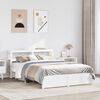 vidaXL Cadre de lit avec t&ecirc;te de lit sans matelas blanc 140x200 cm