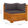 vidaXL Salon de jardin 4 pcs avec coussins Bois d'acacia solide