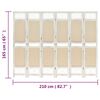 vidaXL Cloison de s&eacute;paration 6 panneaux Cr&egrave;me 210x165 cm Tissu