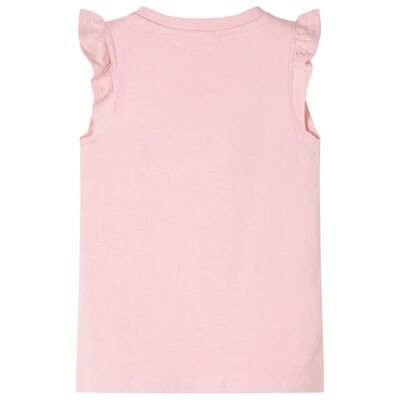 T-shirt enfants avec manches à volants rose clair 92