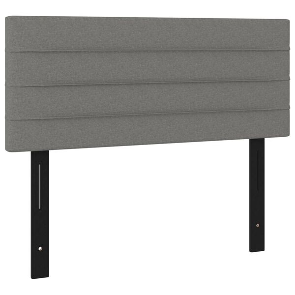 vidaXL T&ecirc;te de lit gris fonc&eacute; 100x5x78/88 cm tissu