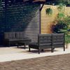 vidaXL Salon de jardin 5 pcs avec coussins anthracite Bois de pin