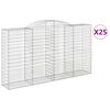 vidaXL Paniers &agrave; gabions arqu&eacute;s 25 pcs 300x50x160/180 cm fer galvanis&eacute;