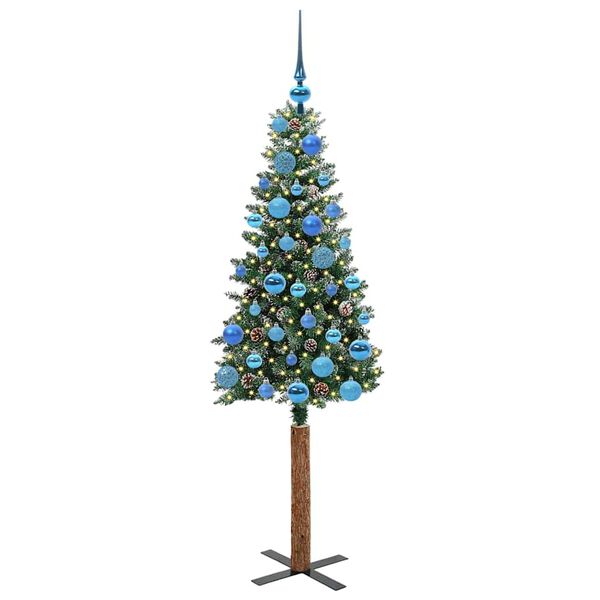 vidaXL Sapin de No&euml;l mince Vert 150 cm PVC et bois de pin massif