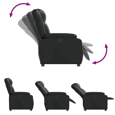 vidaXL Fauteuil inclinable Noir Similicuir