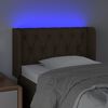 vidaXL T&ecirc;te de lit &agrave; LED Marron fonc&eacute; 83x16x78/88 cm Tissu