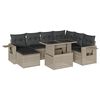 vidaXL Salon de jardin 8 pcs avec coussins gris clair r&eacute;sine tress&eacute;e