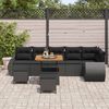 vidaXL Ensemble de canap&eacute; de jardin 9 pcs Noir polyrotin