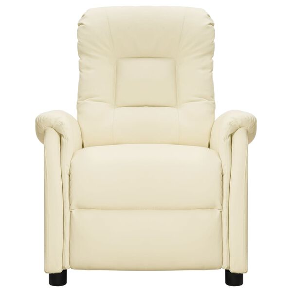 vidaXL Fauteuil de massage Cr&egrave;me Similicuir