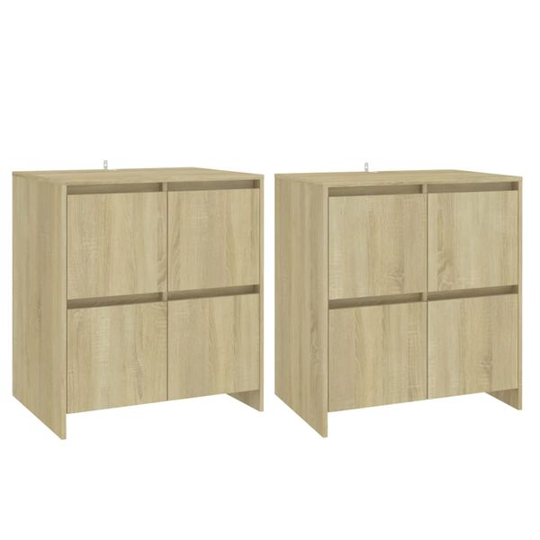 vidaXL Buffets 2 pcs Ch&ecirc;ne Sonoma 70x41x75 cm Bois d'ing&eacute;nierie