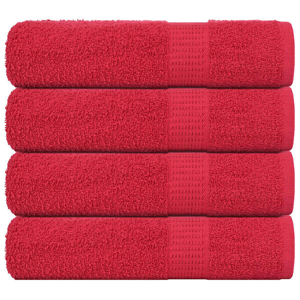 vidaXL Serviettes de douche FROGN 4 pcs rouge 70x140 cm 360 g/m&sup2;