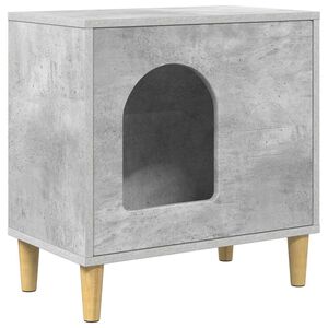 vidaXL Maison pour chat Gris b&eacute;ton 51 x 30 x 52 cm Bois d'ing&eacute;nierie