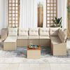 vidaXL Ensemble de canap&eacute; de jardin 9 pcs Beige et cr&egrave;me polyrotin