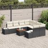 vidaXL Ensemble de canapé de jardin 9 pcs Noir et blanc