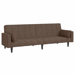 vidaXL Canap&eacute;-lit &agrave; 2 places avec deux oreillers taupe tissu