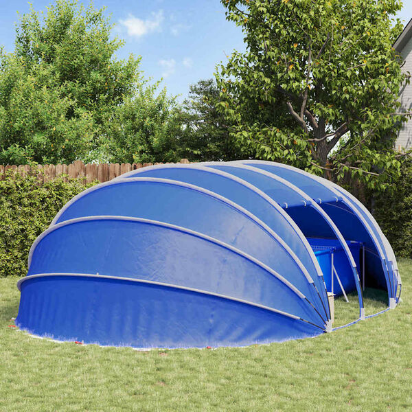 vidaXL D&ocirc;me de tente de piscine Bleu 640 x 432 x 205 cm