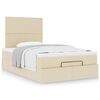 vidaXL Cadre de lit ottoman avec matelas cr&egrave;me 120x200cm tissu