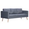 vidaXL Canap&eacute; &agrave; 3 places Tissu Gris fonc&eacute;