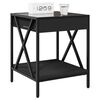 vidaXL Table de chevet avec LED infini noir 40x40x49 cm