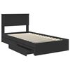 vidaXL Lit de Rangement Noir 100 x 200 cm Bois d'ing&eacute;nierie