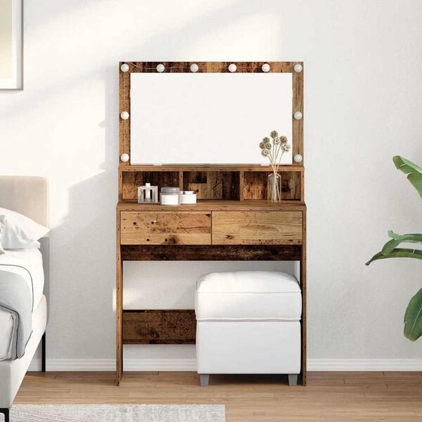 vidaXL Table de Toilette avec tiroir Bois ancien 80 x 41 x 134,5 cm