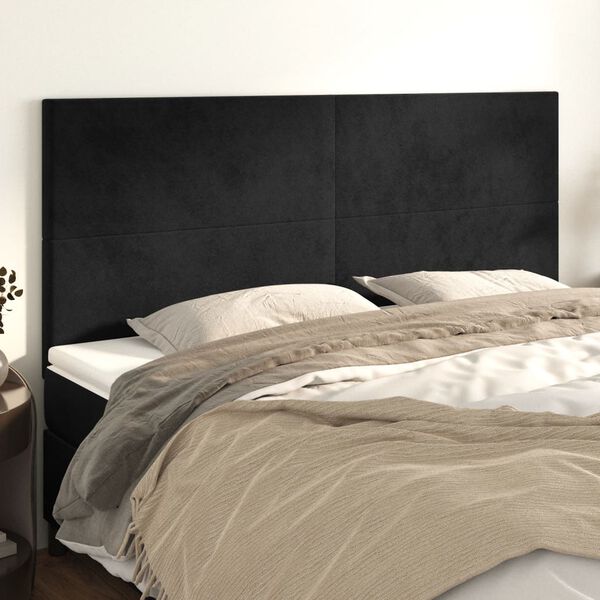 vidaXL T&ecirc;te de lit Noir 180x5x118/128 cm Velours