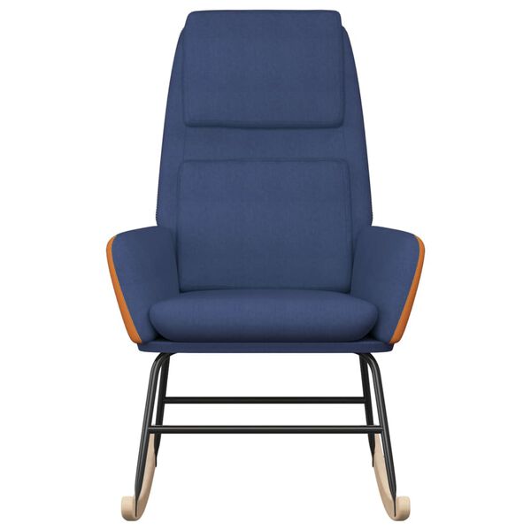 vidaXL Chaise &agrave; bascule Bleu Tissu