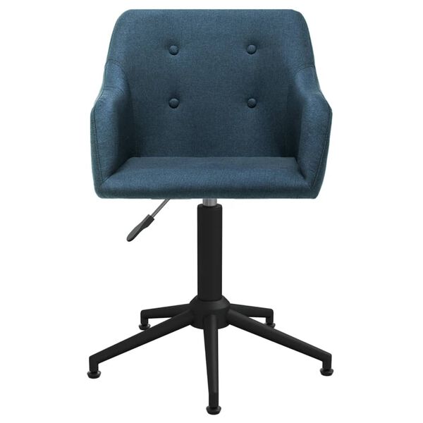 vidaXL Chaise pivotante de salle &agrave; manger Bleu Tissu
