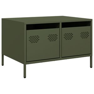 vidaXL Meuble TV vert olive 68x50x43,5 cm acier laminé à froid
