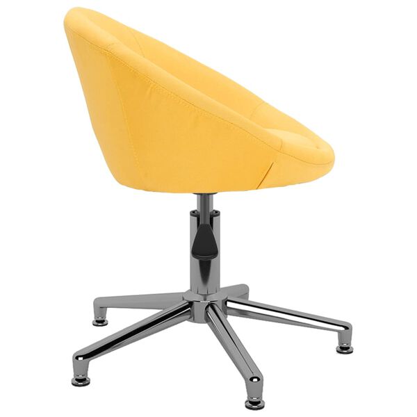 vidaXL Chaises pivotantes &agrave; manger lot de 4 jaune tissu