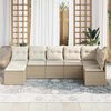 vidaXL Ensemble de Canap&eacute;s avec coussin 7 pcs Beige polyrotin