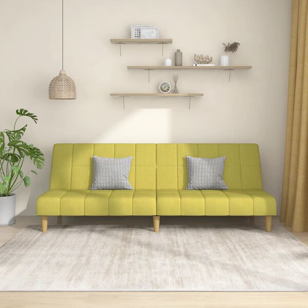 vidaXL Canap&eacute;-lit &agrave; 2 places Vert Tissu