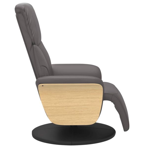 vidaXL Fauteuil inclinable avec repose-pieds gris similicuir