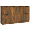 vidaXL Buffets 3 pcs Ch&ecirc;ne fum&eacute; Bois d'ing&eacute;nierie